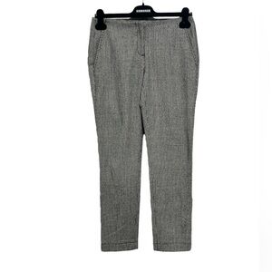 THEORY Houndstooth Indra Wool Blend Tapered Leg Cropped Pants